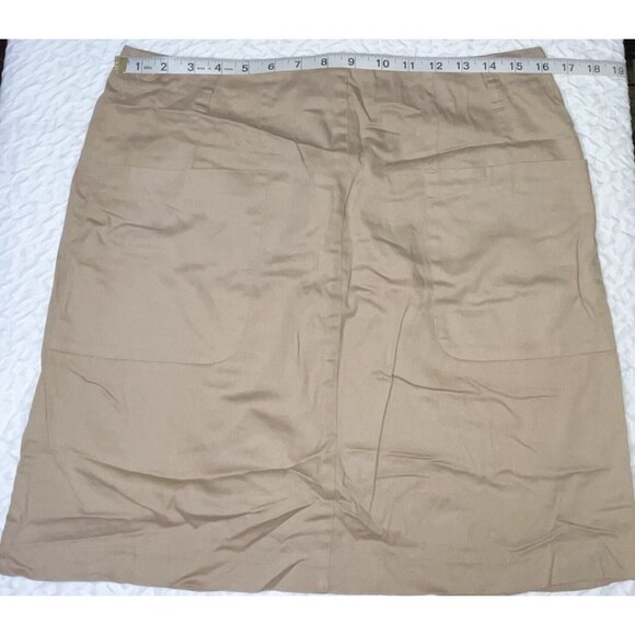 Forever 21 Womens Tan Skirt Above Knee Pockets Zipper LARGE - Picture 1 of 2